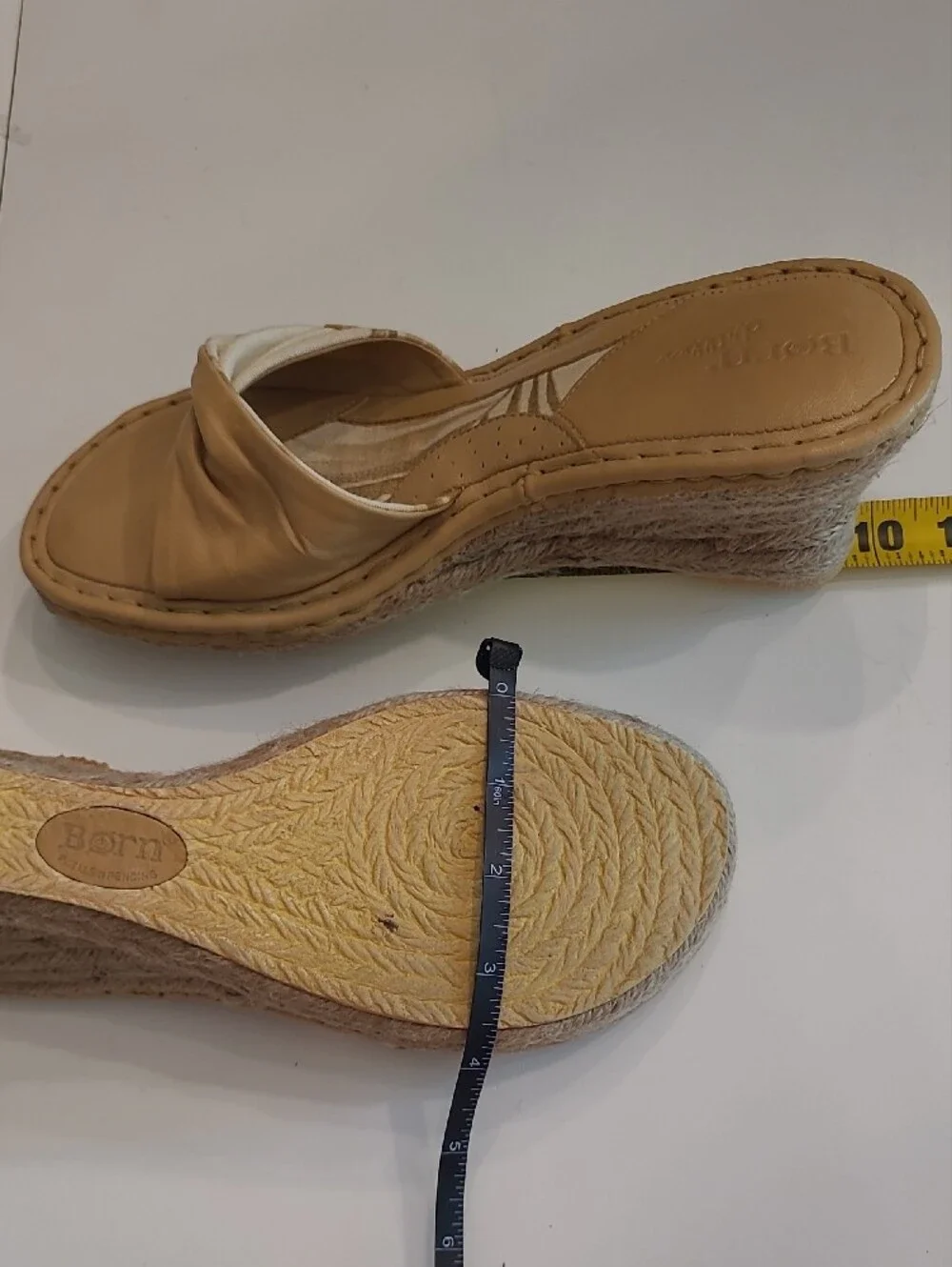 Born Drilles Espadrille Wedge Sandals Pattern Crossover Strap Slip On Open Heel